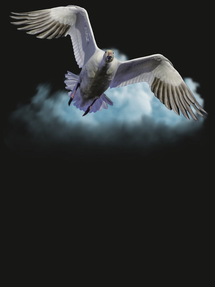 Flying Snow Goose in the Clouds by Wild DeZigns