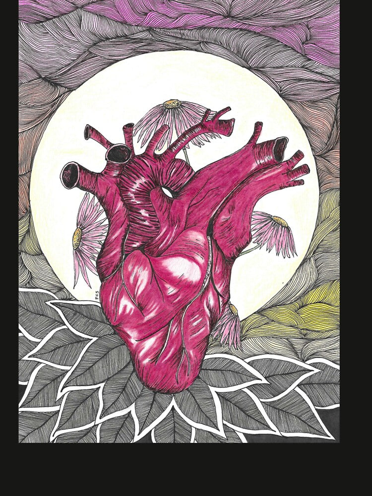 Still Heart Original Hand Drawn Artwork by Fay Smith Art