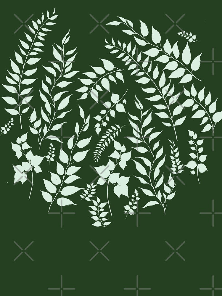 Greenery Botanical Print Sage and White by SilverPegasus