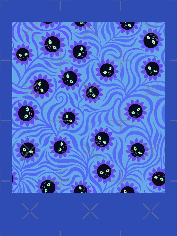 Kitty wildflowers purple and blue by QuirkyCatz