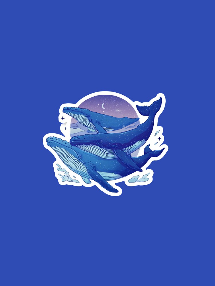 Celestial Whale Dream – Ocean Galaxy Whales Under Moonlight by Yogabyadeola