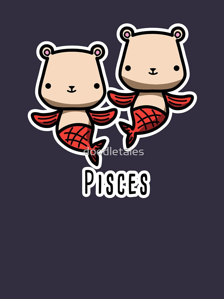 Pisces zodiac teddy bear T-shirt by doodletales