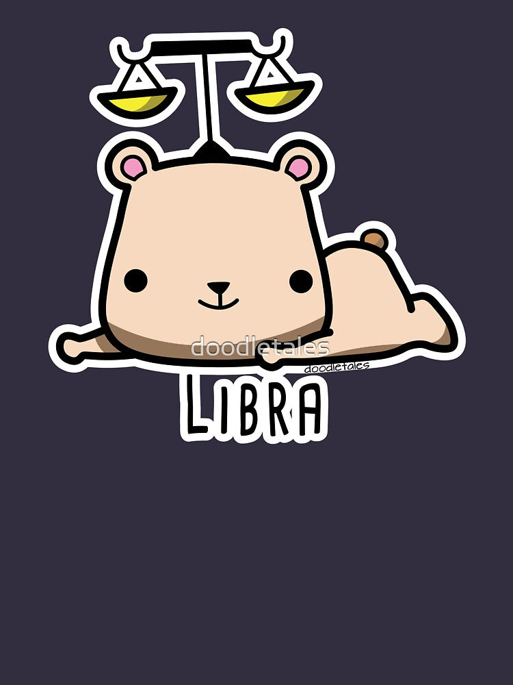 Libra zodiac teddy bear T-shirt by doodletales