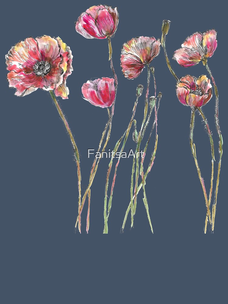Poppy Flower illustration - 5 by FanitsaArt