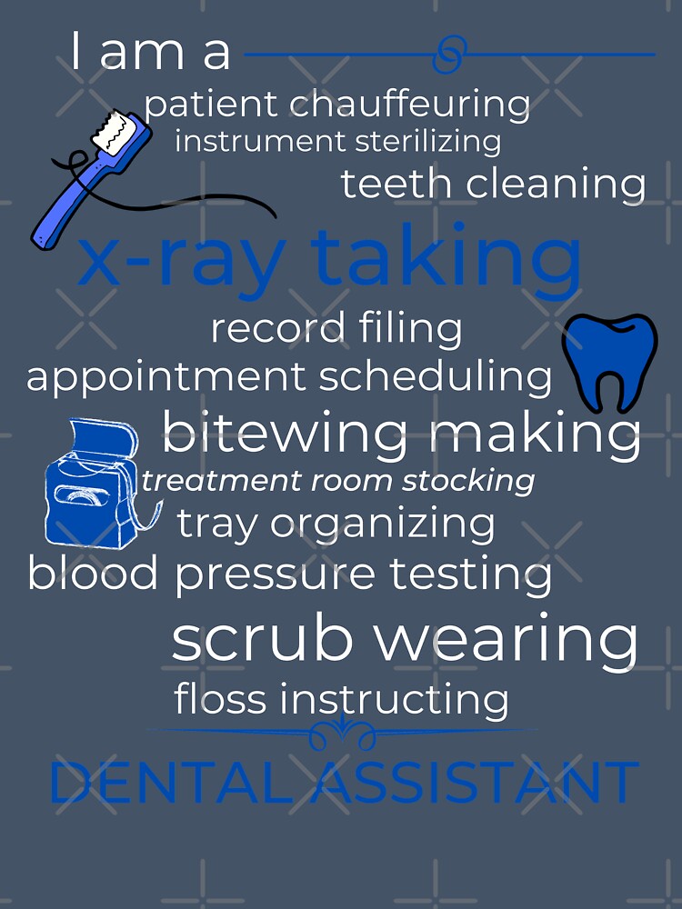 Funny Dental Assistant Gift Costume Women Tooth Hygienist (Blue) by 2HShop