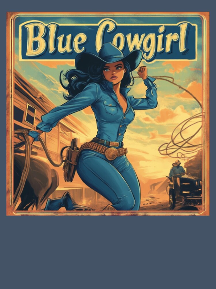 Blue Cowgirl Western Adventure Illustration by Rafał Stadnik