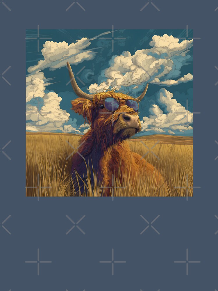 Highland Cow Wearing Sunglasses by VelvetRoom