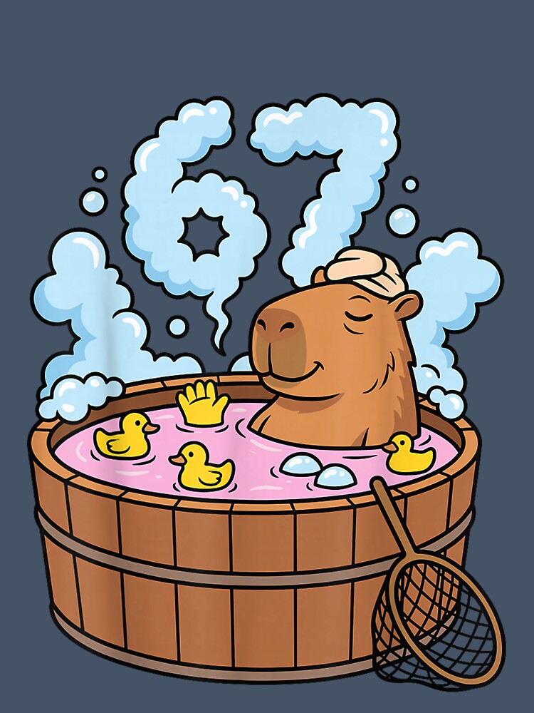 Capybara Bath Tub 67 Relaxed Funny Meme Animal Art for Men Women Kids , Capybara Gift Lover by DZIRI NAJAT