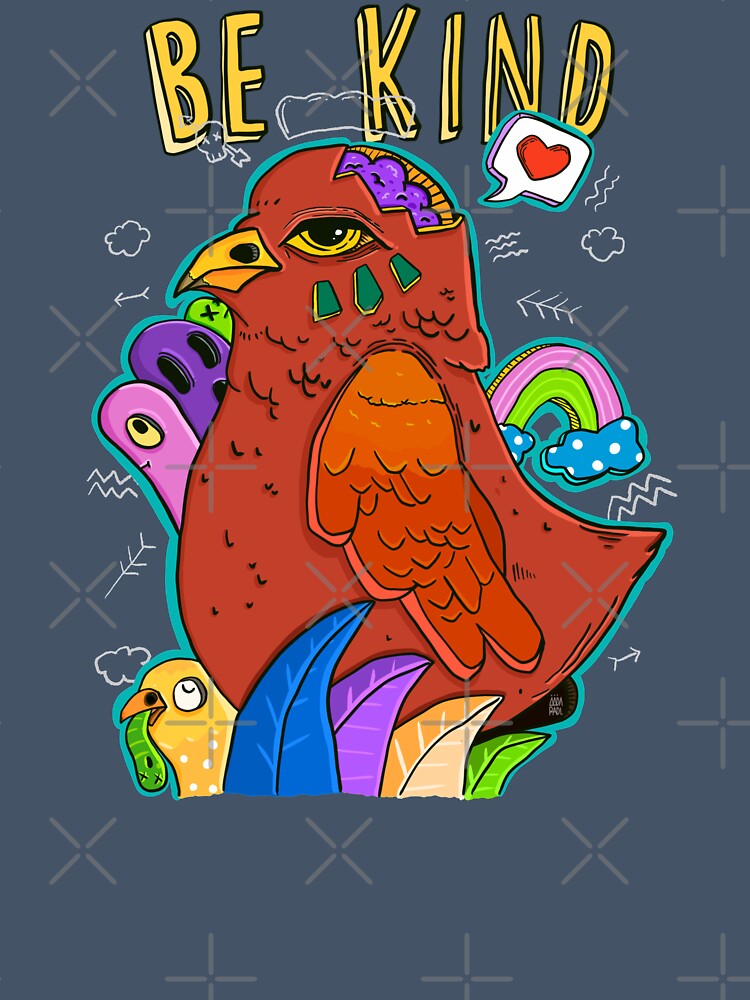 BE KIND COLORFUL KINDNESS BIRD by aydapadi