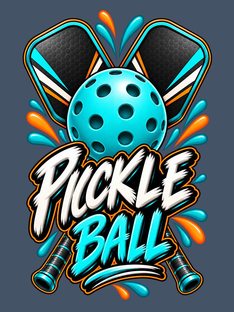Pickleball Splash – Bold Teal & Orange Sports Graphic by HO•Designs