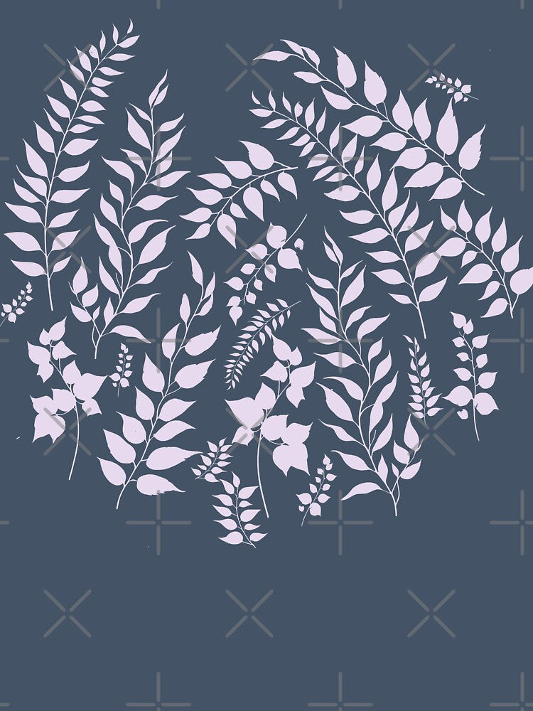Greenery Botanical Print Lavender and White by SilverPegasus