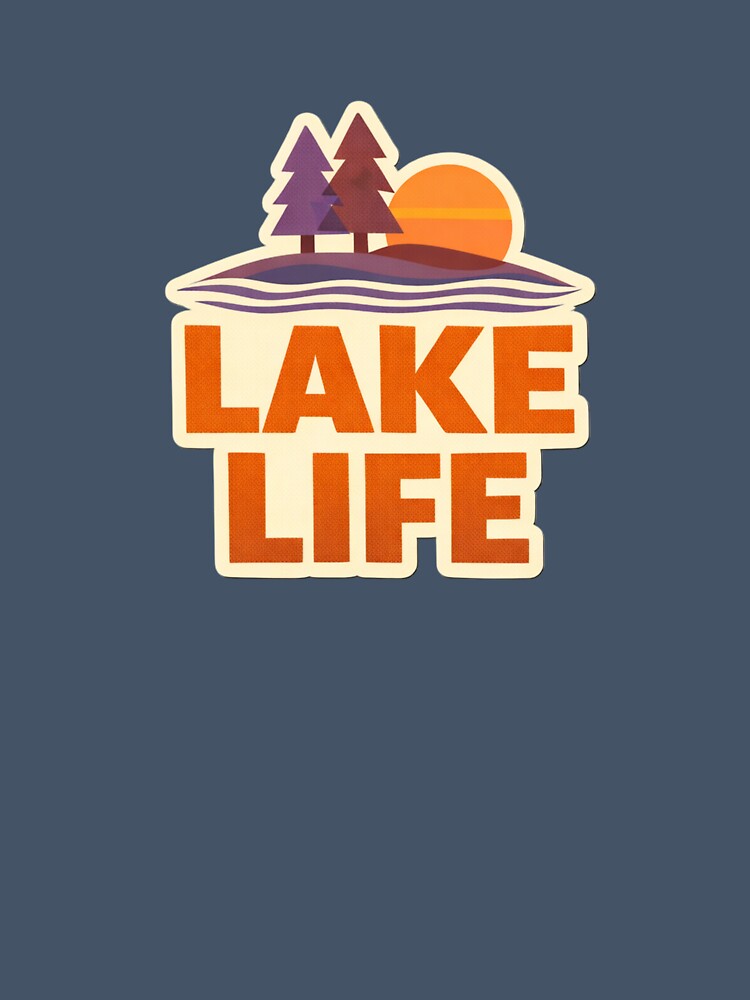 Lake Life Retro Sunset Badge – Minimal Cottage & Cabin Vibes by EastEndTownie