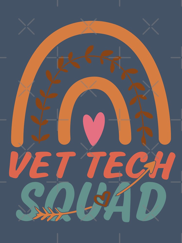 Vet Tech Squad Rainbow Quote Gift Idea For Men and Womens - Funny Vet Tech by Mmmm3344