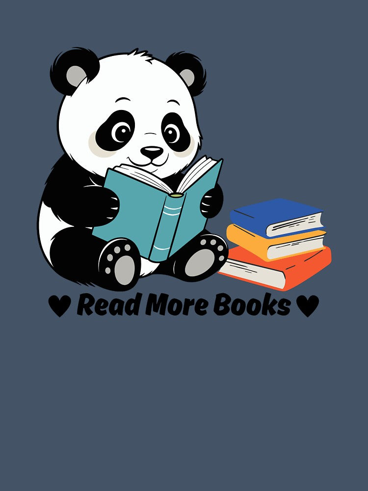 Read More Books Cute Panda Reading Design – Book Lover Aesthetic for Stickers, T-Shirts, A-Line Dresses, Home Decor & Gifts by SyedaPrints