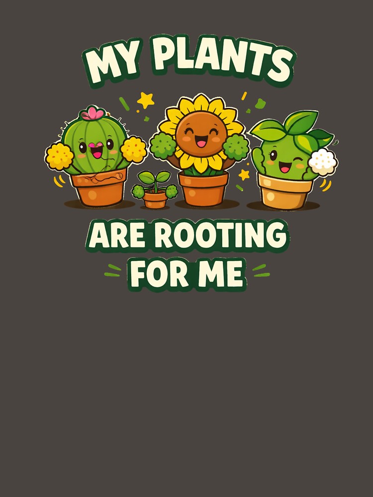 My Plants Are Rooting For Me Retro Plant Lover Funny Gardening Shirt by VibeOffline Studio
