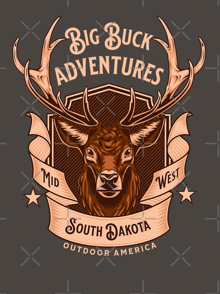 Vintage Deer Hunting South Dakota by CattlettArt
