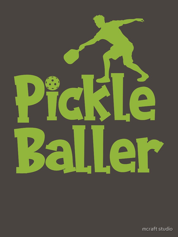 Pickleball Player Silhouette – Funny Pickle Baller Sport Design 4 by mcraft studio