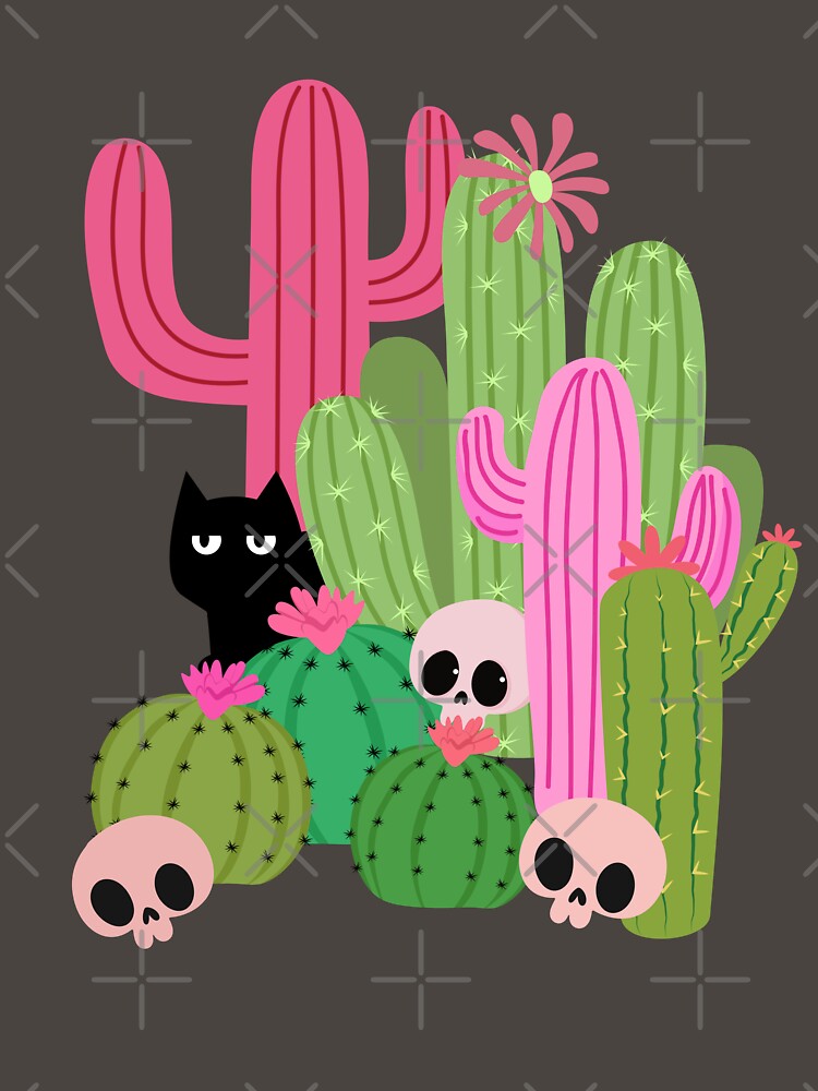 Desert cactus kitty hiding spot by InkRiot Studios Unisex