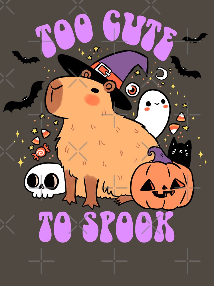 Too cute to spook Capybara Halloween by Yarafantasyart
