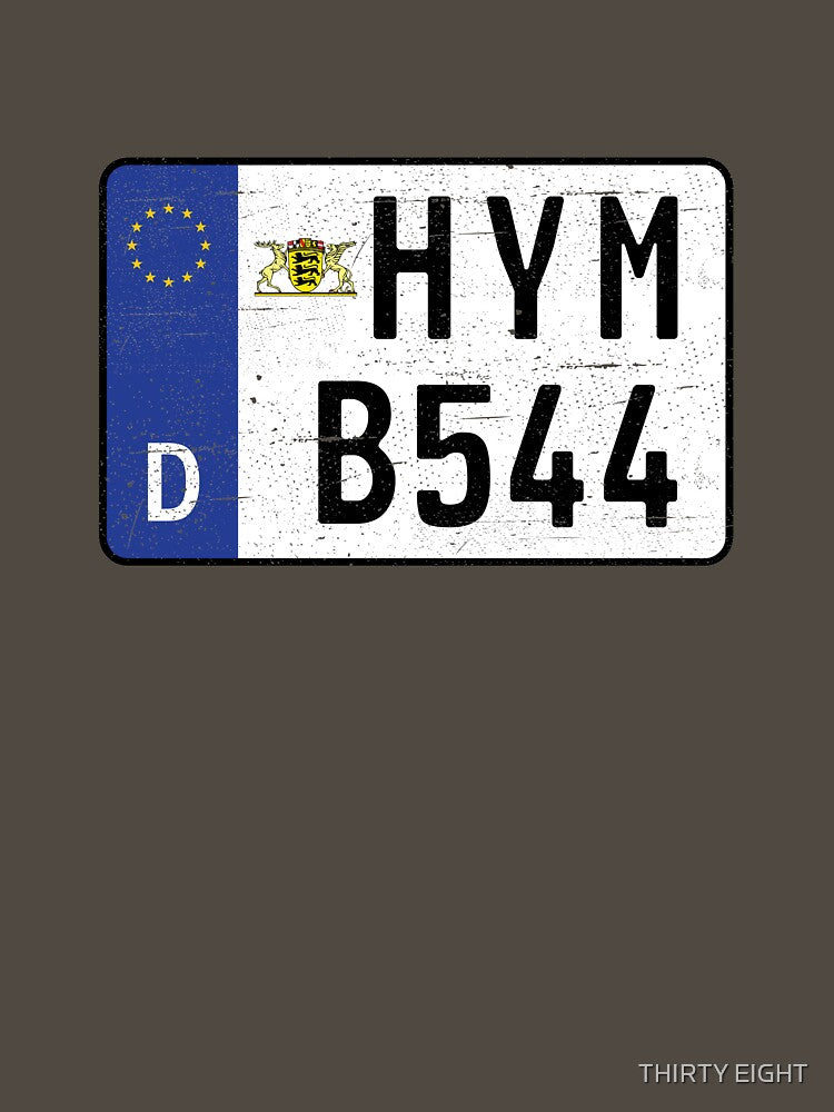 HYMER B544 NUMBER PLATE by THIRTY EIGHT
