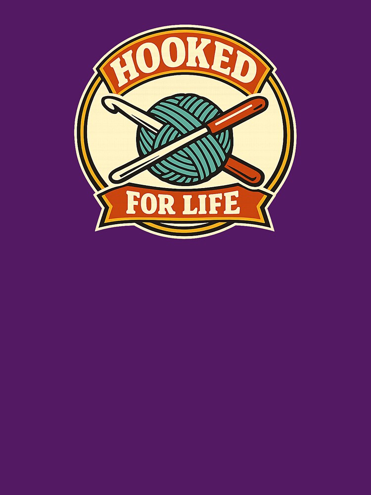 Hooked for Life Crochet Badge by EastEndTownie