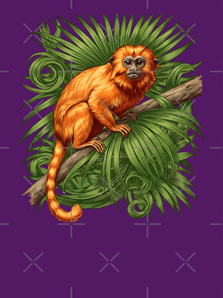 Golden Lion Tamarin in Lush Tropical Jungle by BirdsnStuff Unisex