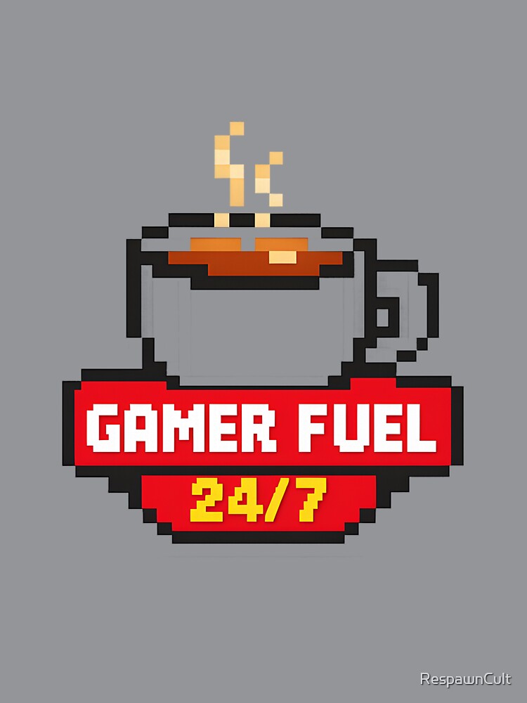 Gamer Fuel 24/7 Coffee Gamer Shirt Funny Gaming Energy Design Pixel Gamer Aesthetic by RespawnCult
