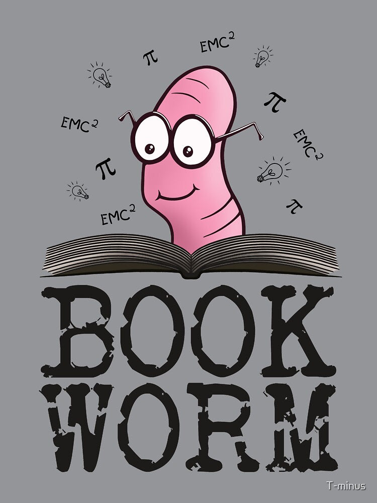 Book Lover Cute Book Worm Novelty Gift by T-minus