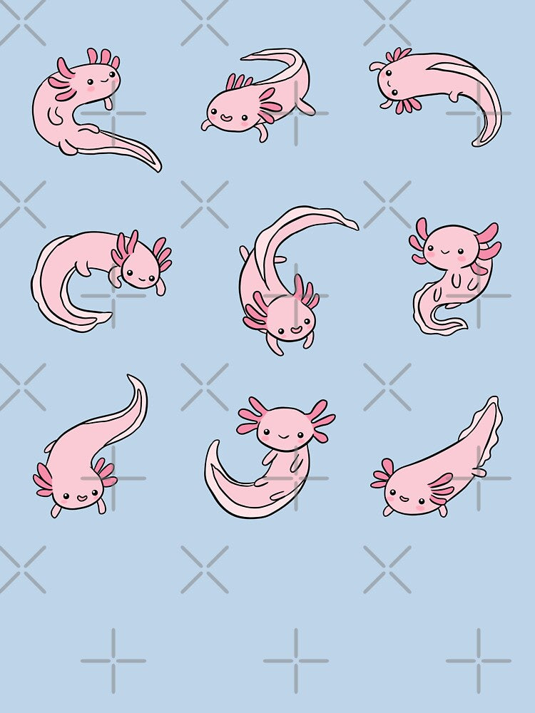 Cute little happy axolotls pack by Yarafantasyart