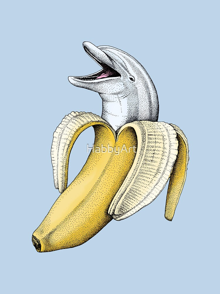Surprise! Dolphin Banana by HabbyArt Unisex
