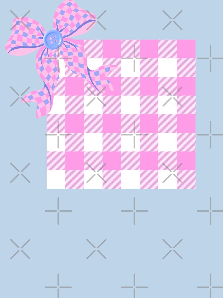 Pastel Checkered Bow Aesthetic Tee by Aimetoi