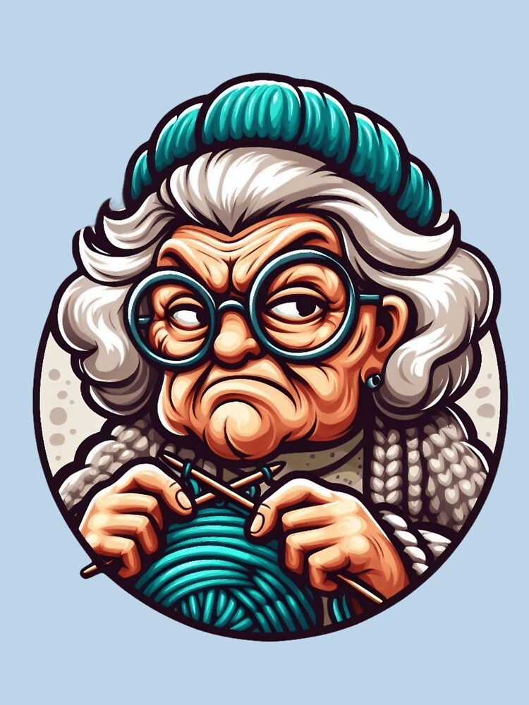 Knitting Grandma by HeadTurningArt