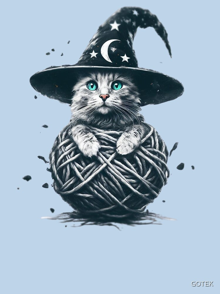 Magical Knitting Cat - Wizard in Yarn by GOTEK