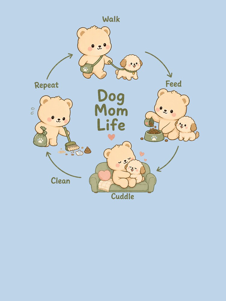 Dog Mom Life Loop Cycle Shirt | Cute Character Design by MOCH- ART