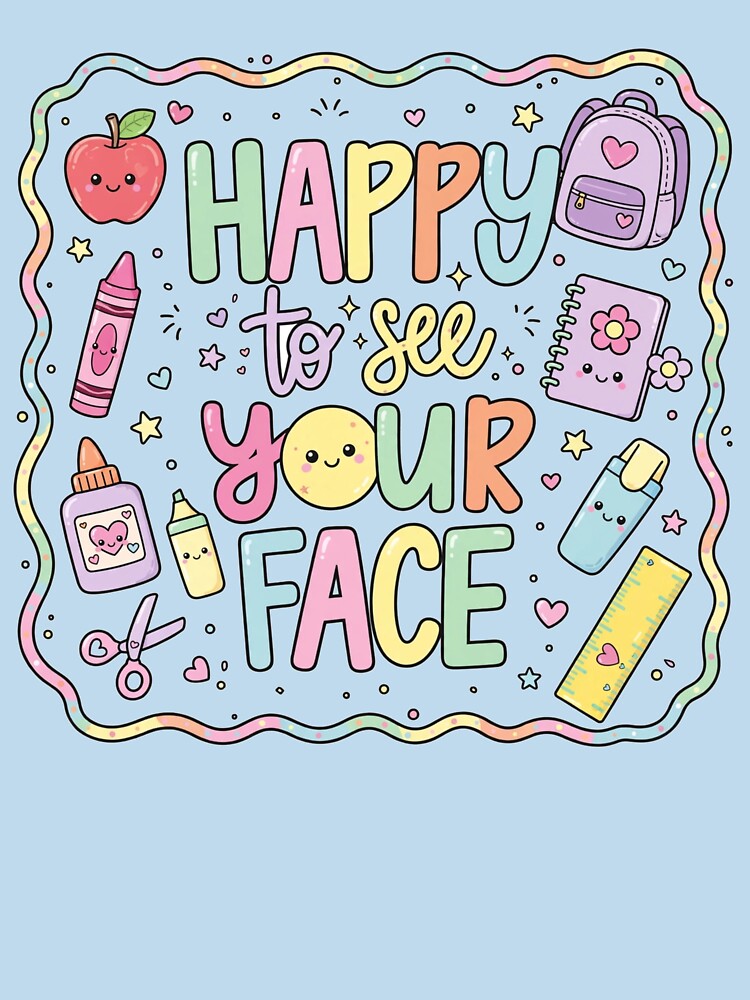 Happy To See Your Face Cute Preschool Teacher Shirt Funny Teacher Life by Yellowriversss