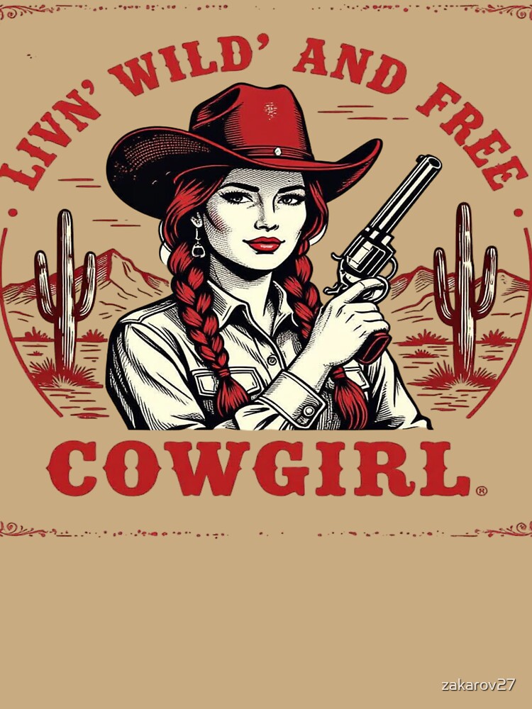 Vintage western cowgirl t-shirt by zakarov27
