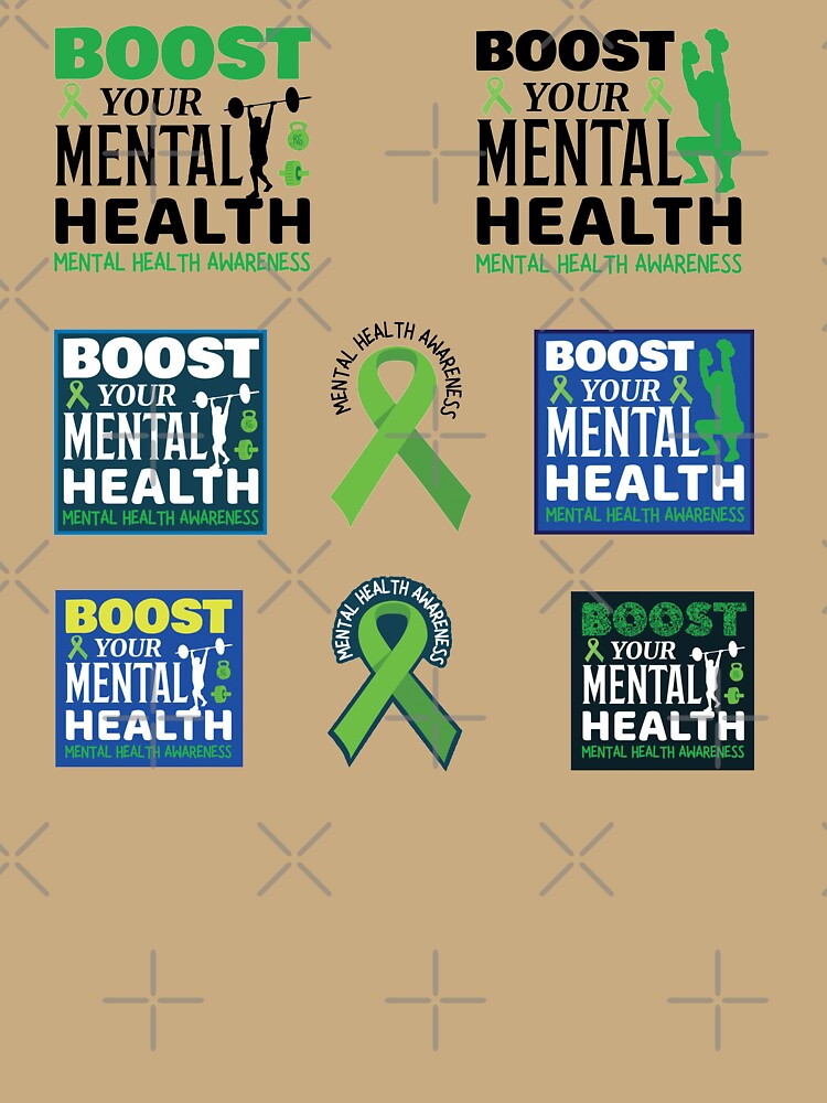 Mental Health Awareness - Boost Your Mental Health Stricker Pack by OwlCanvas