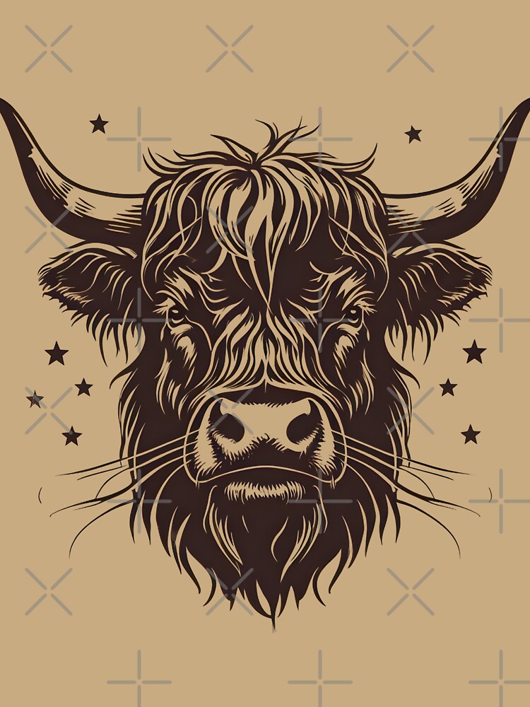 Highland cow in a retro pose by Metaverse8