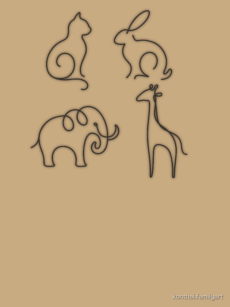 Minimal One-Line Animals – Elegant Continuous Line Art Illustration by konthai.familyart