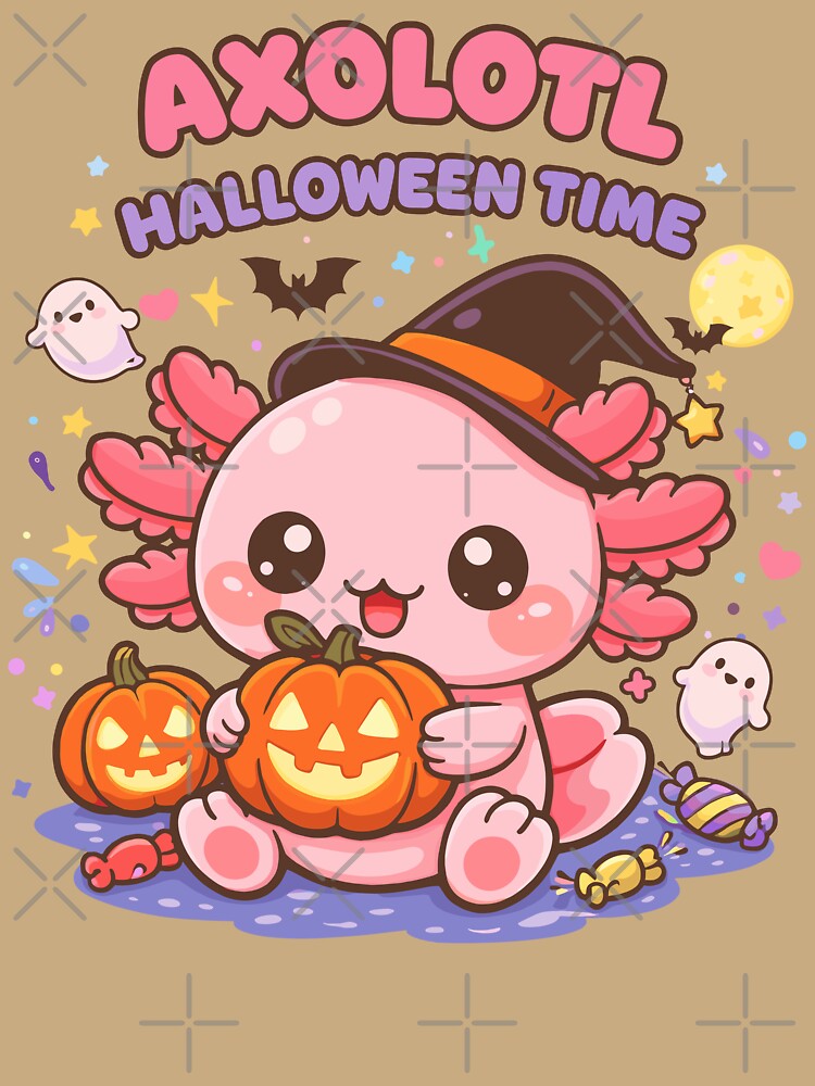 Copy of Cute Axolotl Halloween in Kawaii Funny Music Style by Sitchko