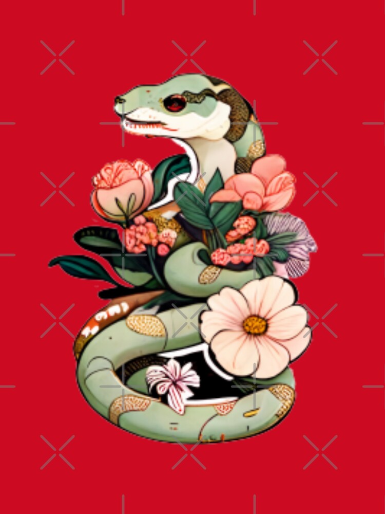 Snake in the flowers by CritterStickers