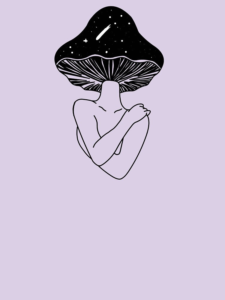 Galaxy Shroom Lady by Threehitsdeep