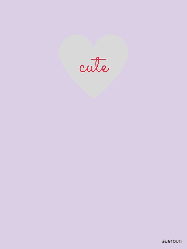 Cute Heart Print (Gray + Red) by saeroun
