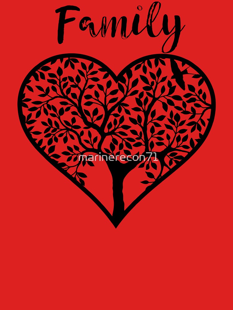 Beautiful Intricate Family Tree Heart Design by marinerecon71
