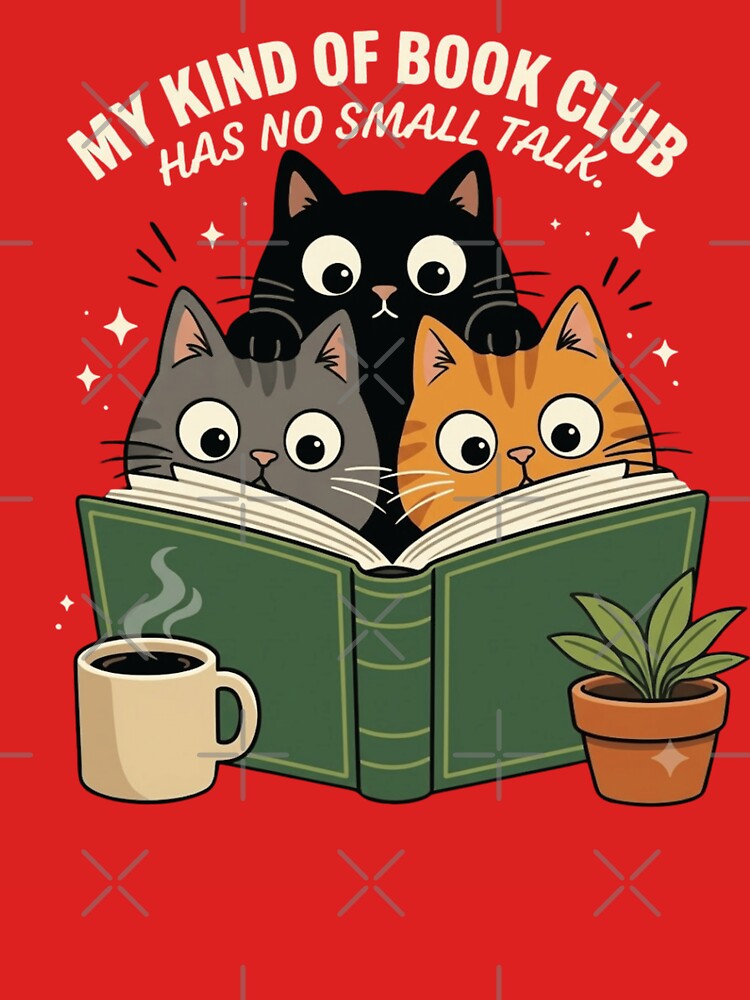 Book Club No Small Talk | Funny Cat Reader & Introvert Book Lover by Cree8if