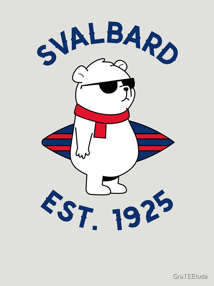 Svalbard Polar Bear in Sunglasses Holding Surf Board Streetwear by GraTEEtude Unisex
