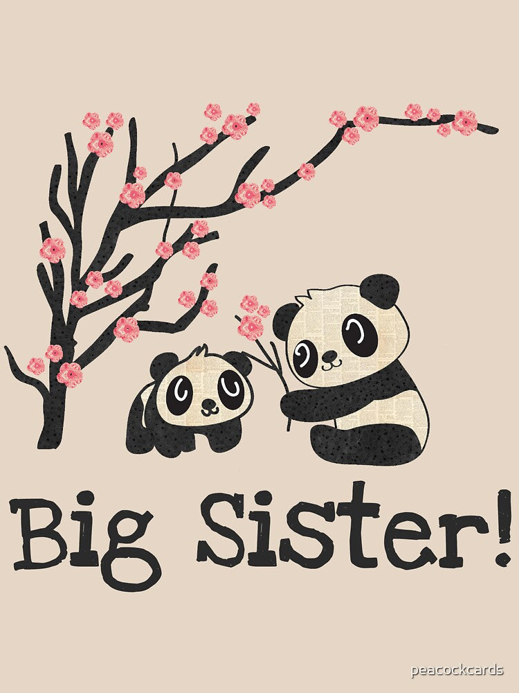 Panda Bears Big Sister by peacockcards