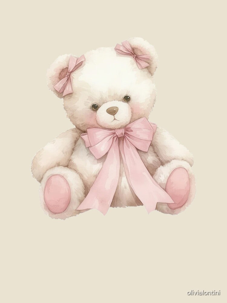 Coquette Pink Bow Teddy Bear Sticker by olivialontini