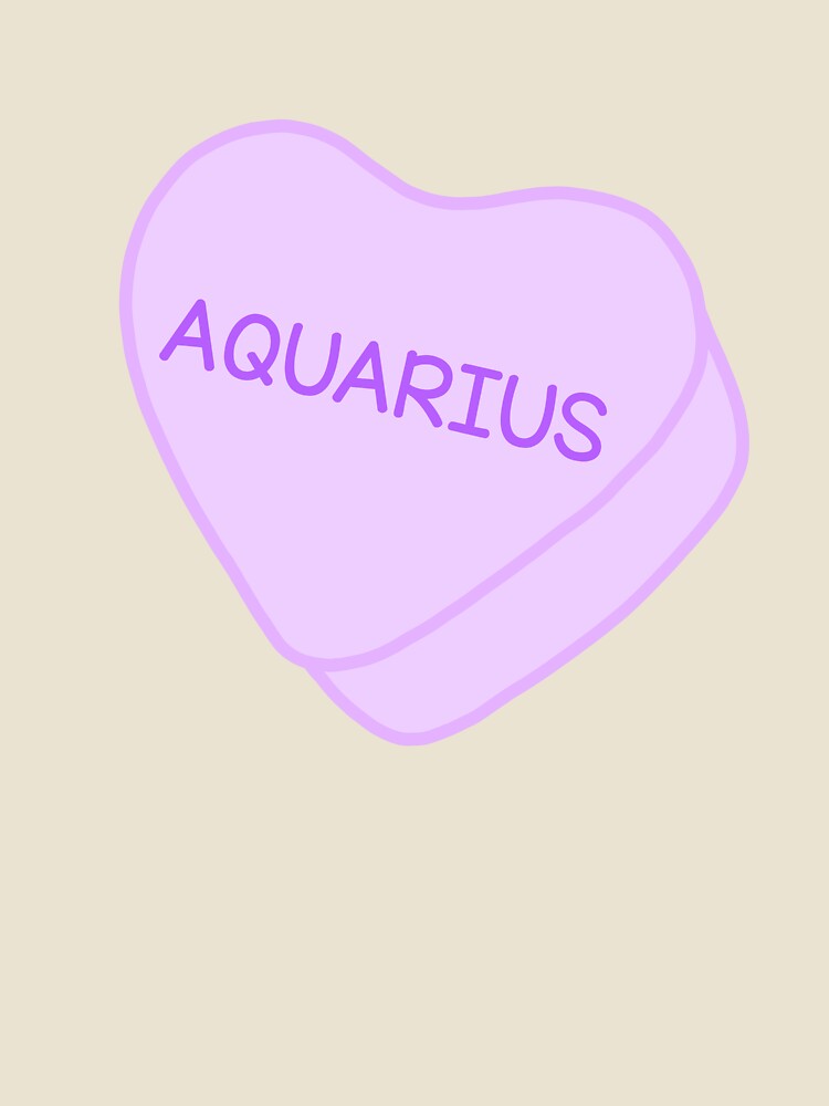 Aquarius Purple Candy Heart Sweet Heart Cute by SlimyFish