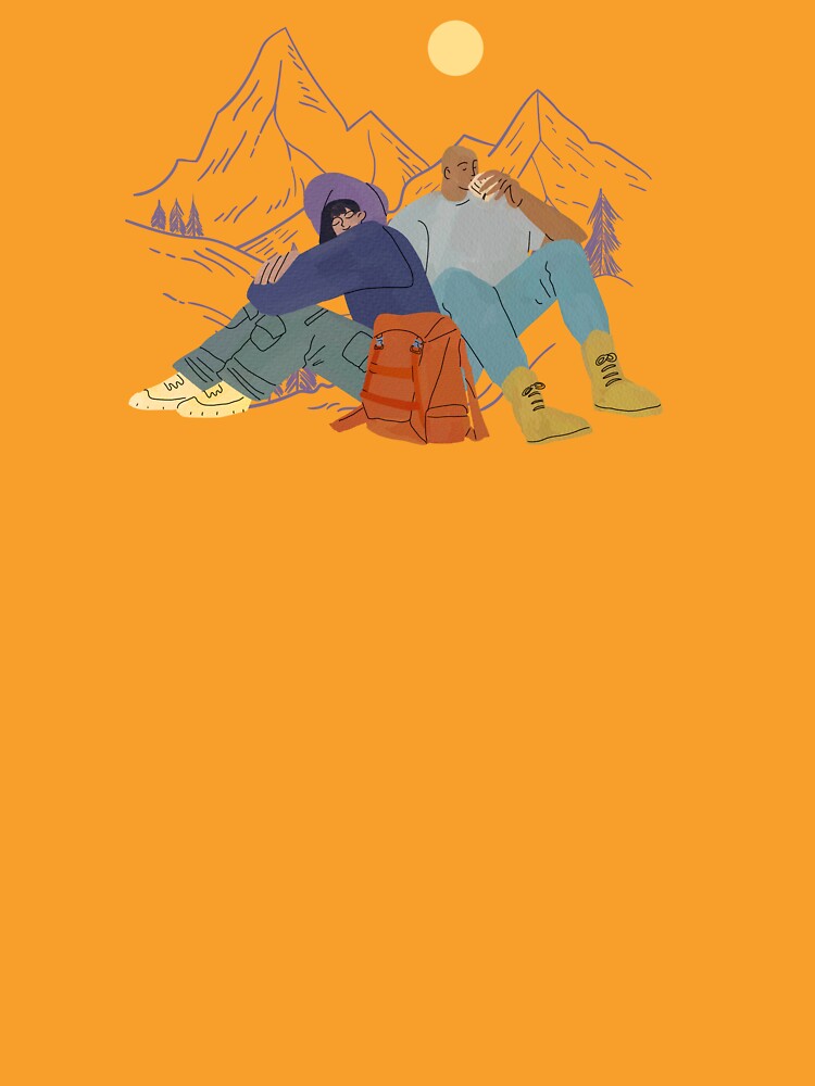 Adventure Together - Couple Hiking by AnulaArt